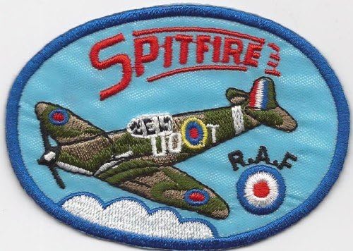 Sew-on Iron-on Embroidered Patch British RAF WW2 Spitfire Aeroplane Airplane plane aircraft Badge