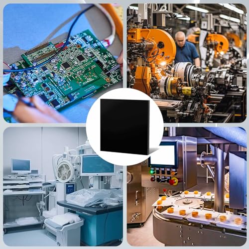 Image of 2 Pcs Black Delrin /Acetal Plastic Sheet 1 /2 inch Thick, 6 inch x 6 inch Sheet | Gears Parts, Decor, DIY Projects Gears, Bushings & Sliding Parts, Wear Resistant Low Friction Sheet Machining Precision Parts