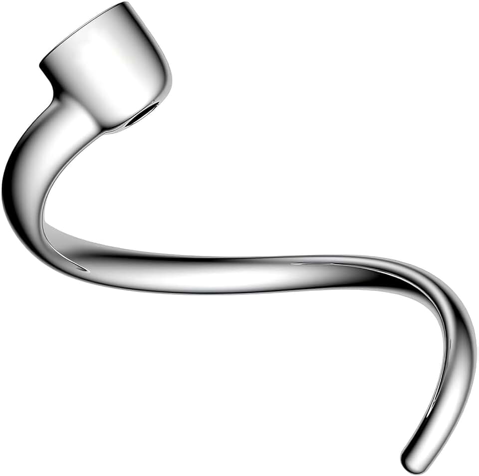 Stainless Steel Dough Hook Replacement Compatible with KitchenAid 4.5-5 Quart Tilt-Head Stand Mixers, Spiral Bread Mixing Hook Attachment for Artisan, Classic, KSM150, K45SS, Dishwasher Safe