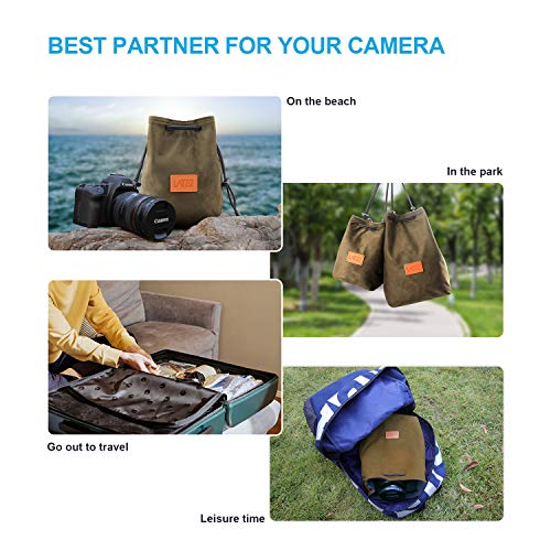 Camera Bag, Latzz Camera Case, Drawstring Soft Camera Bag With Adjustable Strap, Vintage Dslr Lens Case Gadget For Traveling And Camera Storage #TOP6