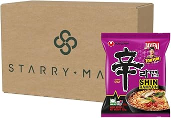 NS Korean Spicy Noodle Tom Yum NEW FLAVOUR 120g   Hot & Sour Instant Ramen Soup   Authentic Asian-Style Noodles   Bundle Pack - HALAL Pack of 20