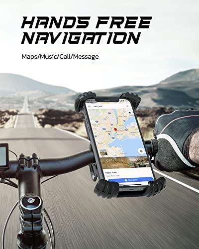 Bike Phone Mount, Nulaxy Bicycle Phone Holder Mount Handlebar, Motorcycle Phone Mount, Patent Design, Instant One-Step Install, Compatible With Iphone 12 / Iphone 11 Pro Max, And 4.7" - 6.8" Cellphone #TOP3