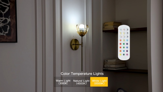 Image of Vintage Battery Operated Wall Sconce Set of Two,Rechargeable Wall Lights with RGB Dimmable Detachable Bulbs and Remote,12 Colors Wireless Wall Lamps for Bedroom Living Room Hallway (Green)