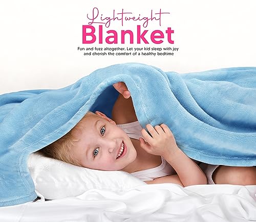 Utopia Bedding Fleece Blanket Kids Size Washed Blue 300Gsm Luxury Blanket thumb #4