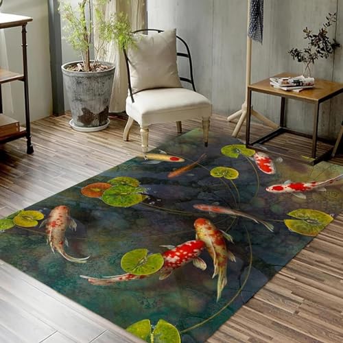 Tapis de sol poisson koï lavable en machine pour entrée et cuisine - 3