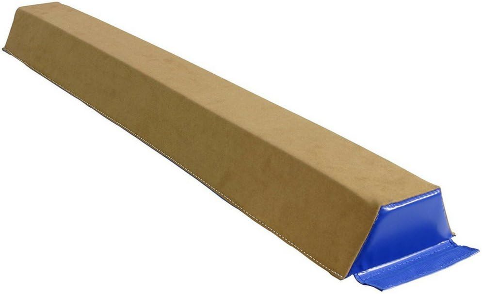Beginner Gymnastics Balance Beam (4ft) | Let Your Kids Practice Routines at Home | Low to the Floor, Portable, Folding Gym Beam | High-Density Foam, Suede Padding Allows Safe Tumbles Indoors and Out