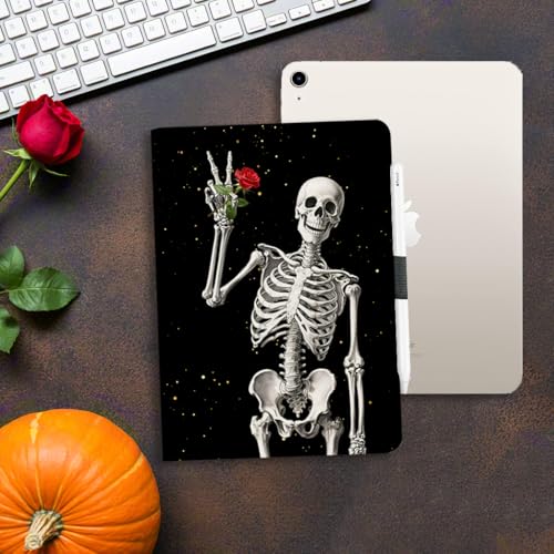 Vimorco for iPad Air 11 Inch Case M3/M2 2025/2024, for iPad Air 5th/4th Generation Cover 10.9-inch, for iPad Pro 11 Inch Case 4th/3rd/2nd/1st Generation Pencil Holder/Hand Strap/Pocket, Skull Rose - image 3