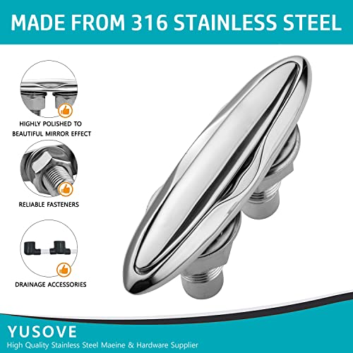 Yusove Boat Pull Up Cleat 5 Inch 316 Stainless Steel Pop Up Dock Cleat,Marine Flush Mount Retractable Deck Cleats #TOP4