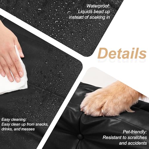 Image of Hobestluk Bean Bag Chair Giant Bean Bag Sofa 3 Seater Bean Bag Chairs for Adults, Loveseat Floor Chair, Leather Bean Bag Chairs for Living Room Bedroom Office (Black, 3-Seater)