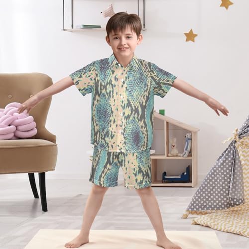 Image of Sunflower Floral Yellow Black Short Sleeve Hawaiian Button Down Shirts and Short Sets for Boys Toddler Summer Outfits