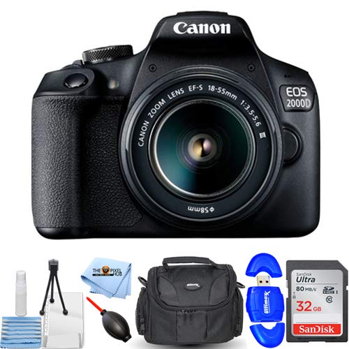 Canon EOS 2000D / Rebel T7 with EF-S 18-55mm III Lens Starter Bundle