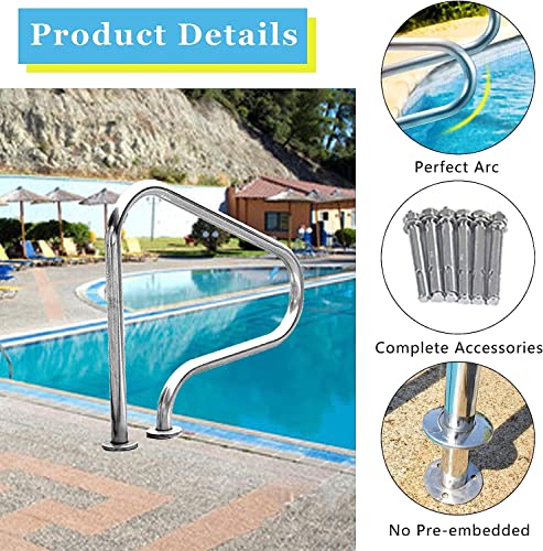 Main courante de piscine facile à monter avec accessoires de fixation - 3