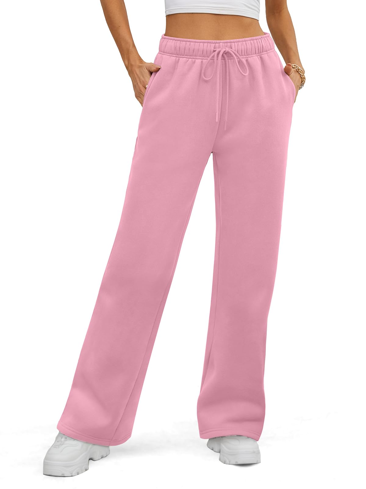 ATHMILE Womens Sweatpants 2026 Fall Baggy Wide Leg Sweatpant Fleece Lined Straight Leg Sweat Pants