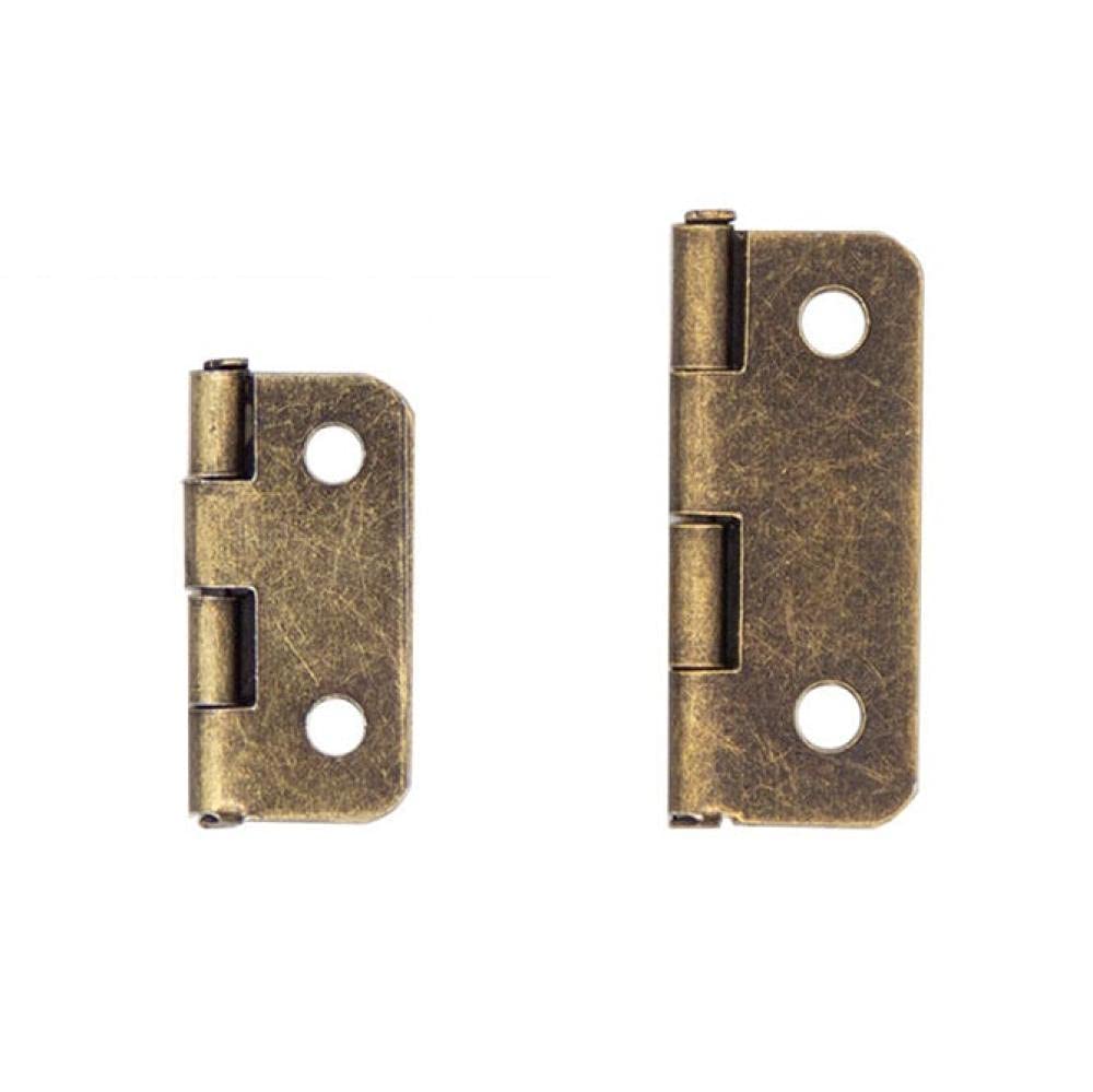 Sybnikolf One Color Door Hinges 10Pcs Round Corner Square Antique Bronze Iron Sheet Hinge 180 Degree 30 X 26