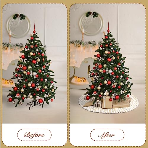 Lewondr-Christmas-Tree-Skirt-35-Inch-Glittering-Gold-Stamping-Pattern-Tree-Skirt-for-Holiday-Party-Xmas-Tree-Decoration-Double-Layers-Ultra-Soft-Plush-Xmas-Tree-Mat-Tree-Base-Cover-Gold Lewondr Christmas Tree Skirt 35 Inch Glittering Gold Stamping Pattern Tree Skirt for Holiday Party Xmas Tree Decoration Double Layers Ultra Soft Plush Xmas Tree Mat Tree Base Cover Gold
