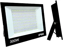 Refletor LED Holofote 300W Branco Frio 6500K - IP66 à Prova d’Água Econômico para Jardim, Fachada e Quintal Premium