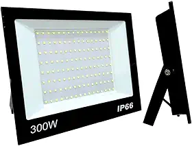 Refletor LED Holofote 300W Branco Frio 6500K - IP66 à Prova d’Água Econômico para Jardim, Fachada e Quintal Premium