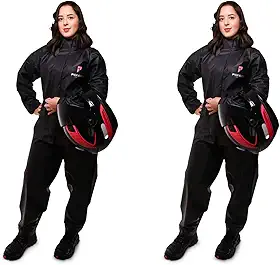 Capa de Chuva para Motociclista Modelo Feminino Preto (XG)