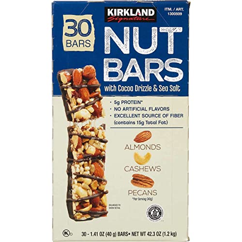 Gardenpick Kirkland Signature Nut Bars with Cocoa Drizzle & Sea Salt, 1.41 oz, 30 ct image 2