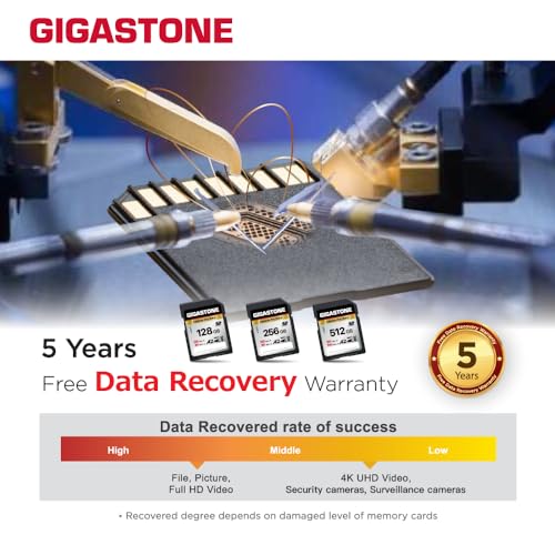 Image of [5-Yrs Free Data Recovery] GIGASTONE 512GB SD Card, 4K Camera Pro MAX, A2 4K SDXC Memory Card High Speed 4K UHD Video Compatible with Canon Nikon Sony Kodak Digital Camera, with 1 Mini case