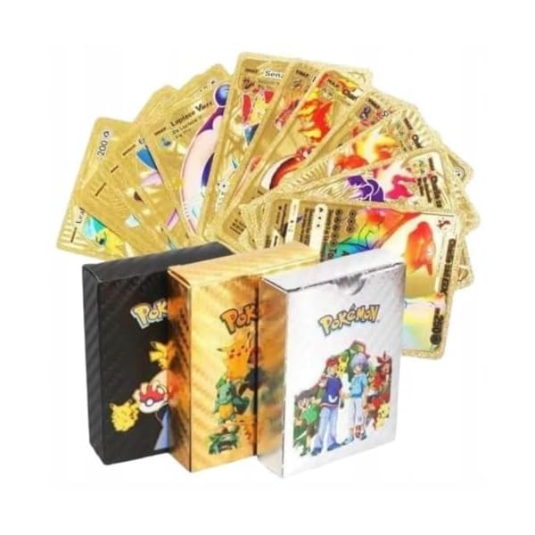 Pokemon Karten Gold | Pokemon Karten Schwarz | Pokemon Karten Silber | 165 Stück, Set