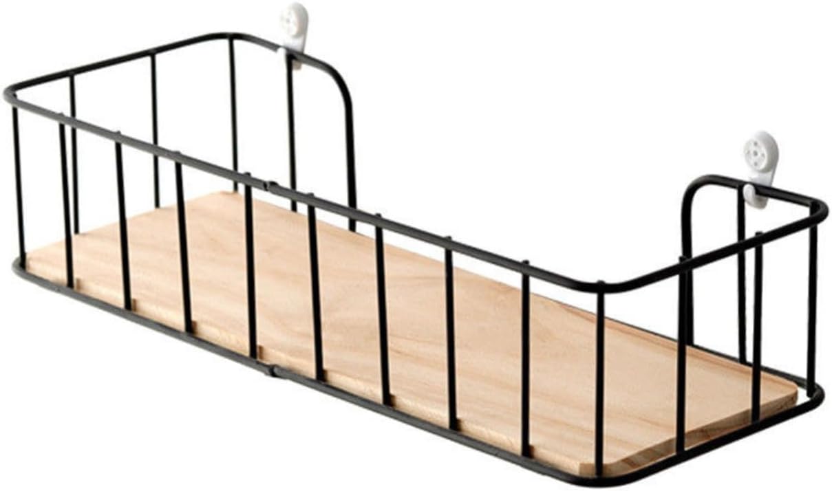 PRETYZOOM Pack of 2 Floating Bookshelves Wall Shelf Metal Storage Shelf