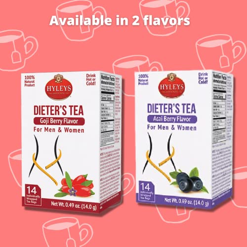 Hyleys Dieter's Tea with Goji Berry Flavor - 14 Tea Bags - Slimming Weight Loss Detox Cleanse Tea