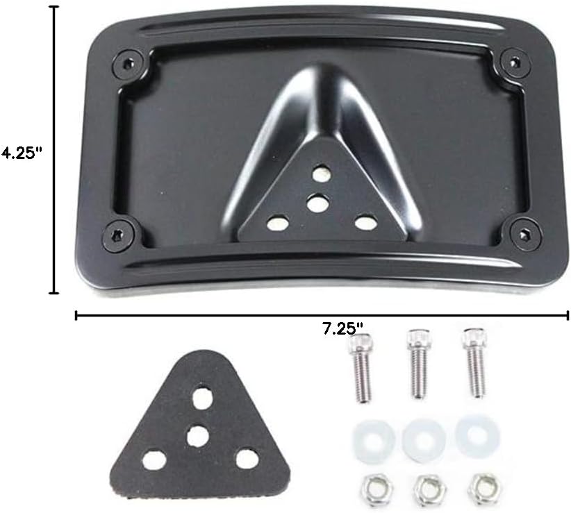 V-TWIN MANUFACTURING License Plate Bracket Curved Laydown Style Black