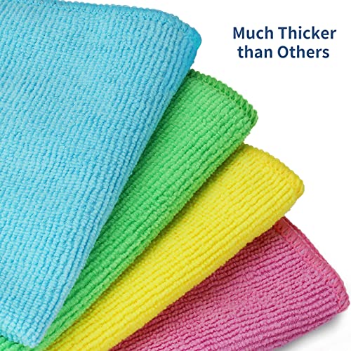 Jin-He-Tai 8Pk Microfiber Cleaning Cloth,All-Purpose Cleaning Rags,Reusable And Lint Free Towels,For Kitchen,Furniture,Auto,Window,12X12-Inch,Assorted Color #TOP1