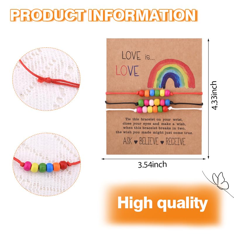 Rainbow LGBT Pride Bracelet Set for Women Men Gay LGBTQ Pride Gift Friendship String Beaded Bracelet for Gay Lesbian LGBTQ I Love You Gift Gay Bracelet lGBT Accessories Ally Bracelets 3Pcs2