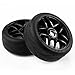 iguo 4pcs 1/8 RC Baja Buggy On Road Tires Tyre and Wheels Rims compatiable for Redcat HPI Racing Car