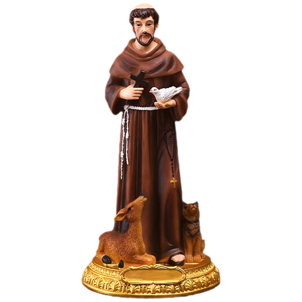 Statue sacrée en résine pour salon : figurine catholique avec base plate stable