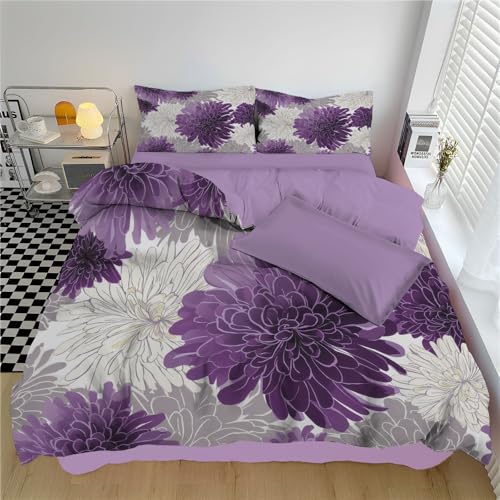 Housse de couette 140x200cm en microfibre premium violette