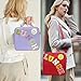 LOKFAR Insulated Lunch Bag Women Lunch Box Kids for Teen Girls Boys, Cute Preppy Lunch Boxes With Adjustable Shoulder Strap, Waterproof Nylon Lunchbox Lunch Bags for School Work Picnic (Purple)