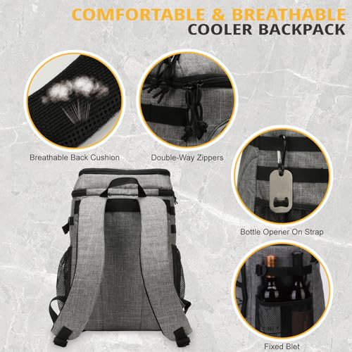 Image of 25L Insulated Cooler Backpack Water-Resistant Molle Cooler Bag for Camping