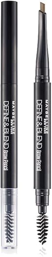 Maybelline New York Brow Pencil, With Spoolie, Long-lasting and Natural-looking Results, Define & Blend Brow Pencil, Natural Brown, 0.16 g