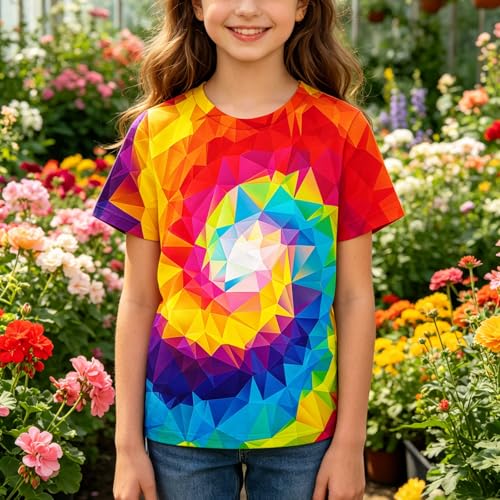 Image of Hgvoetty Boys Girls Graphic T-Shirts Kid 3D Casual Tops Tees for 6-16 Years | Youth Novelty Shirts, Bright Eye-Catching Design, Lightweight and Soft Material, Suit for Daily Sport, Party and School Wear
