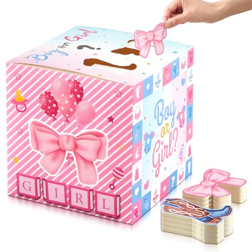 Kolldenn Boots or Bows Gender Reveal Voting Box with 50