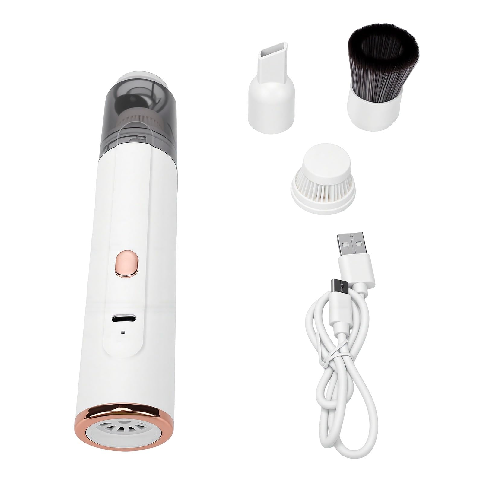 Topiky Aspirapolvere per macinacaffè Senza Fili, Mini Aspirazione Portatile per Auto, Casa e Ufficio, Aspirapolvere Portatile Ricaricabile con Spazzola Morbida, Soffiatore Leggero (WHITE)