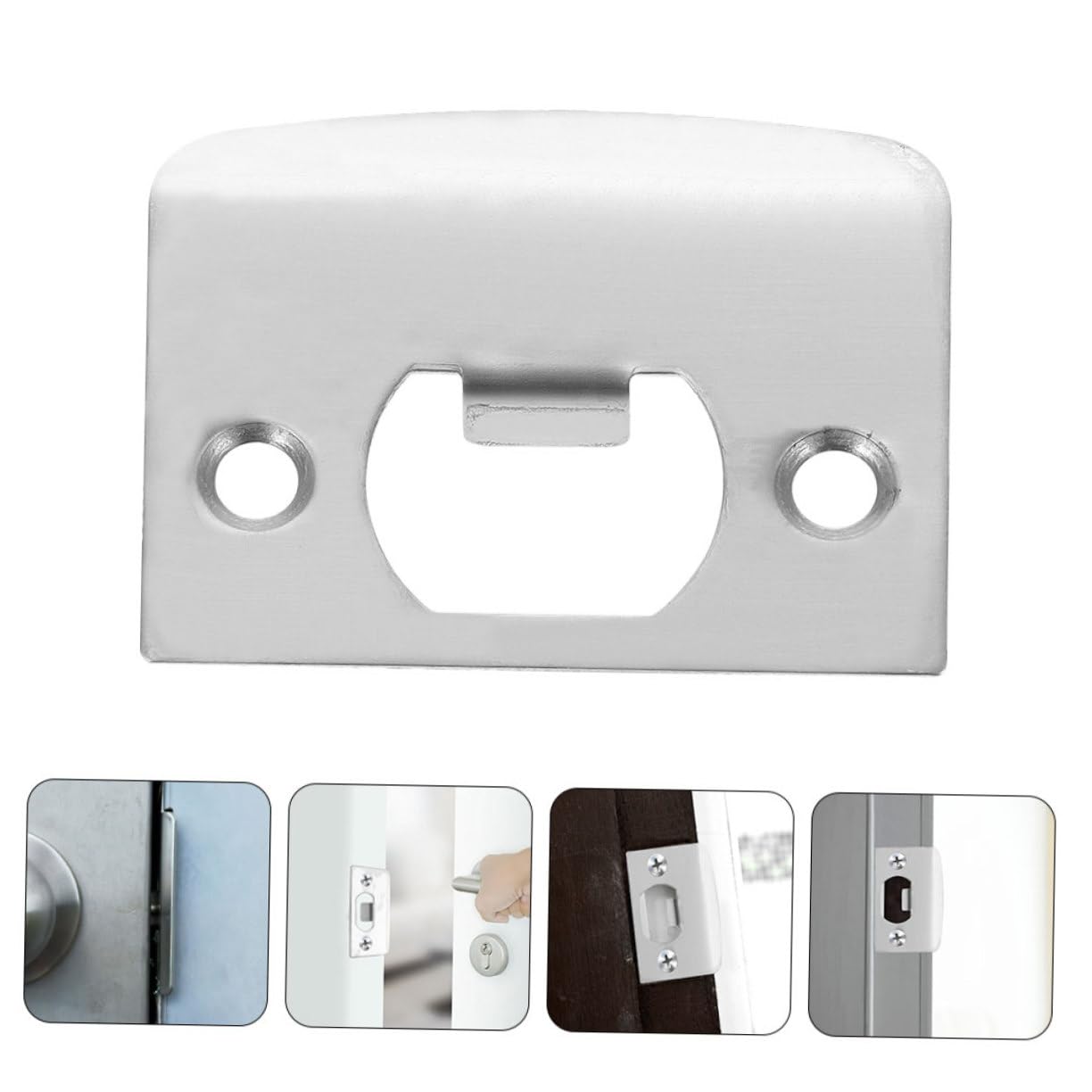 SHINEOFI 4 Ensembles Plaque De Renfort De Porte Inoxydable De Plaques De Fermeture Pour Serrures De Porte Résistante À Installation Facile Sécurise Vos Entrées 6 Pièces * 4