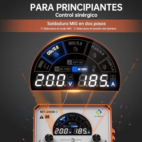 Soldadora inversora MIG 200A con pantalla LCD color HITBOX MT2000II 4
