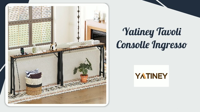 YATINEY Consolle Ingresso, Tavolo da Ingresso, Tavolo Console Stretto a 2 Livelli, Tavolino Dietro Divano, con Struttura in Metallo, per Soggiorno, Corridoio, Marrone Vintage e Nero XCT03BR YATINEY Consolle Ingresso, Tavolo da Ingresso, Tavolo Console Stretto a 2 Livelli, Tavolino Dietro Divano, con Struttura in Metallo, per Soggiorno, Corridoio, Marrone Vintage e Nero XCT03BR