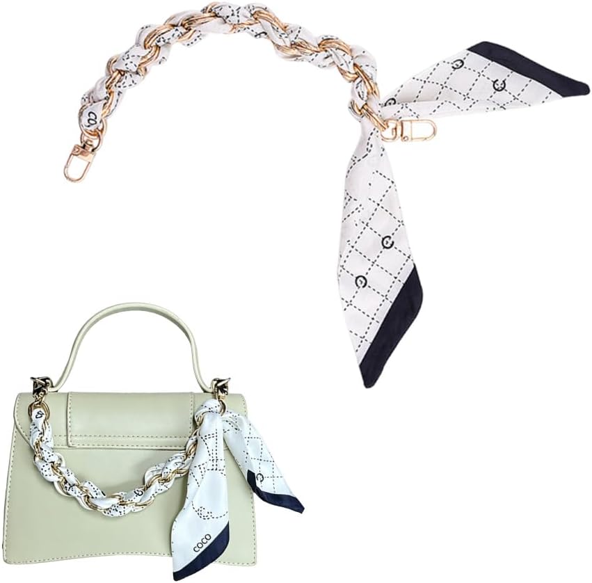 Womens Purse Strap Bag Handbag Purse Scarf for Women Purse Chain Strap Extender Chain Bag Charms for Handbags Making Supplies Silk Scarf Metal Bag Chains image 5