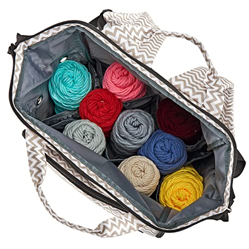HOMEST Crochet Bag Organizer, Large Capacity Yarn Storage, Knitting Bag for Carrying Projects, Crocheting Hooks, Suppliers, Needles and Accessories, Ripple by HOMEST - Image 4