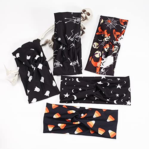 5Pcs Halloween Headbands Pumpkin Skeleton Suger Ghost Star Moon Hairbands Halloween Costume Cosplay Party Hair Accessories #TOP2