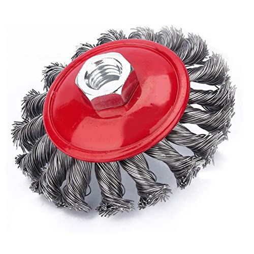 Brosses à Gazon pour Tondeuses à Gazon, Brosse à Mauvaise Herbes, Brosse en Acier Fils entrelacés Cover