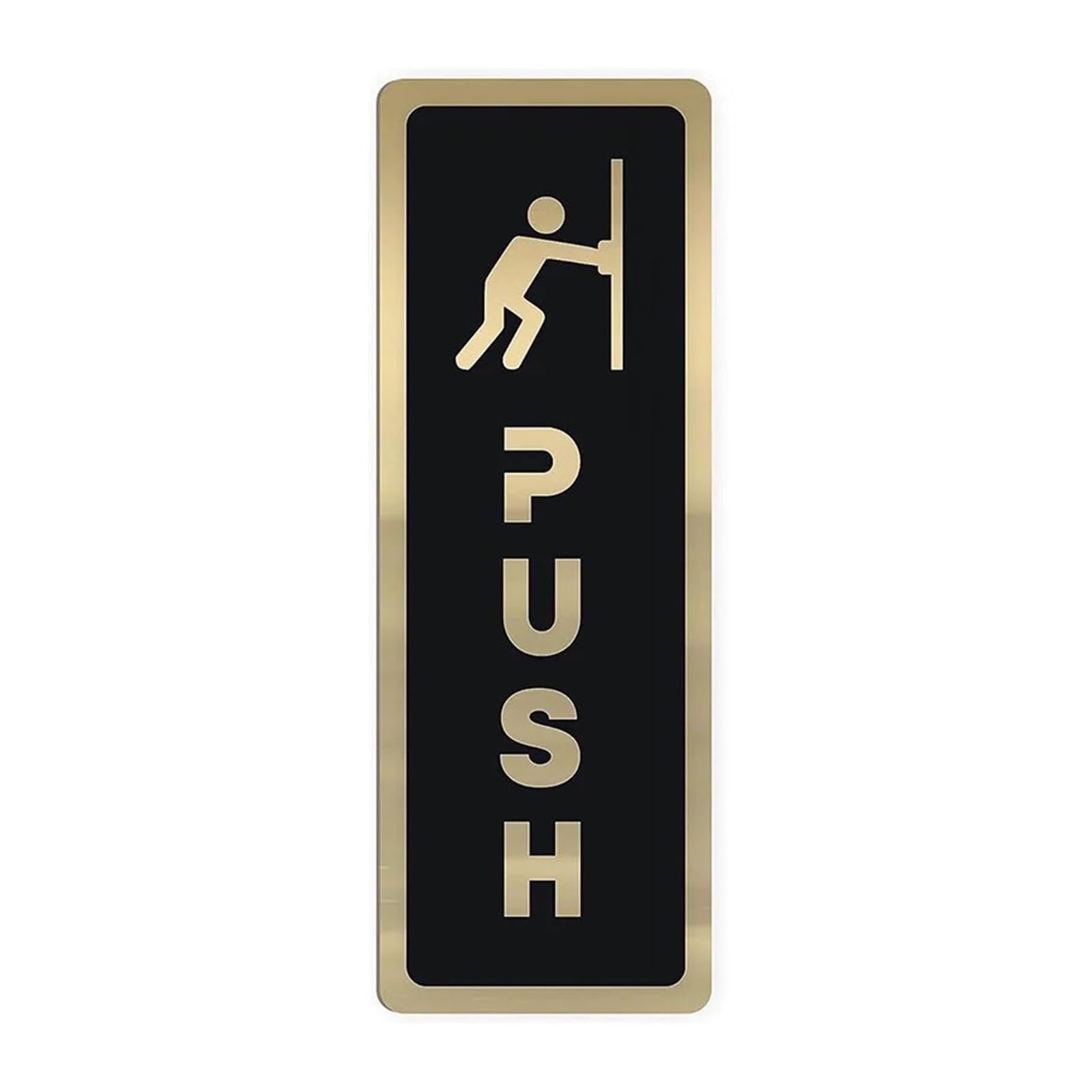 Aluminum Sliding Door Sticker Hotel Restaurant Glass Push Word Pull Sign Reminder Signage Gate for Businesses,Bathroom, Cafe(BLACK1-PUSH)