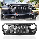 Front Grill Black Grille Grid For Jeep Wrangler JL JLU 2018, 2019, 2020, 2021, 2022 2023 2024 & Jeep Gladiator JT （C style）