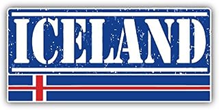Iceland Grunge Travel Stamp Sticker - Waterproof Vinyl Decal for Car Bumper, Laptop, Water Bottle, Luggage, Wall, and Window