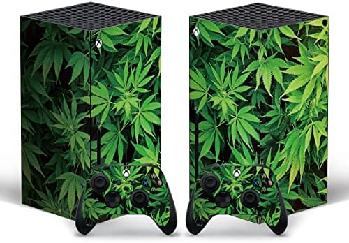 Full Body Vinyl Skin Sticker Decal Cover for Microsoft Xbox Series X Console and Controllers – Green Weeds